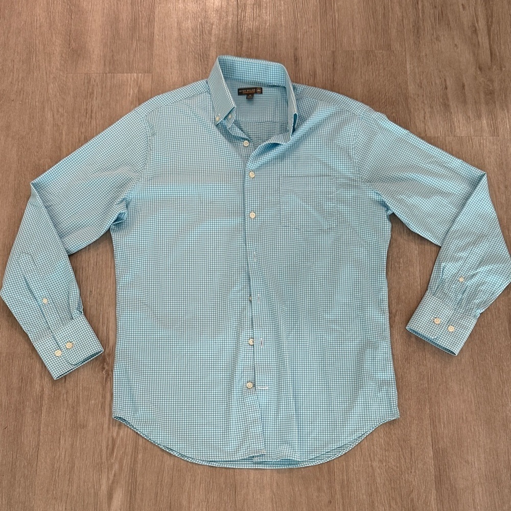 Peter Millar Summer Comfort Blue Button Down Shirt